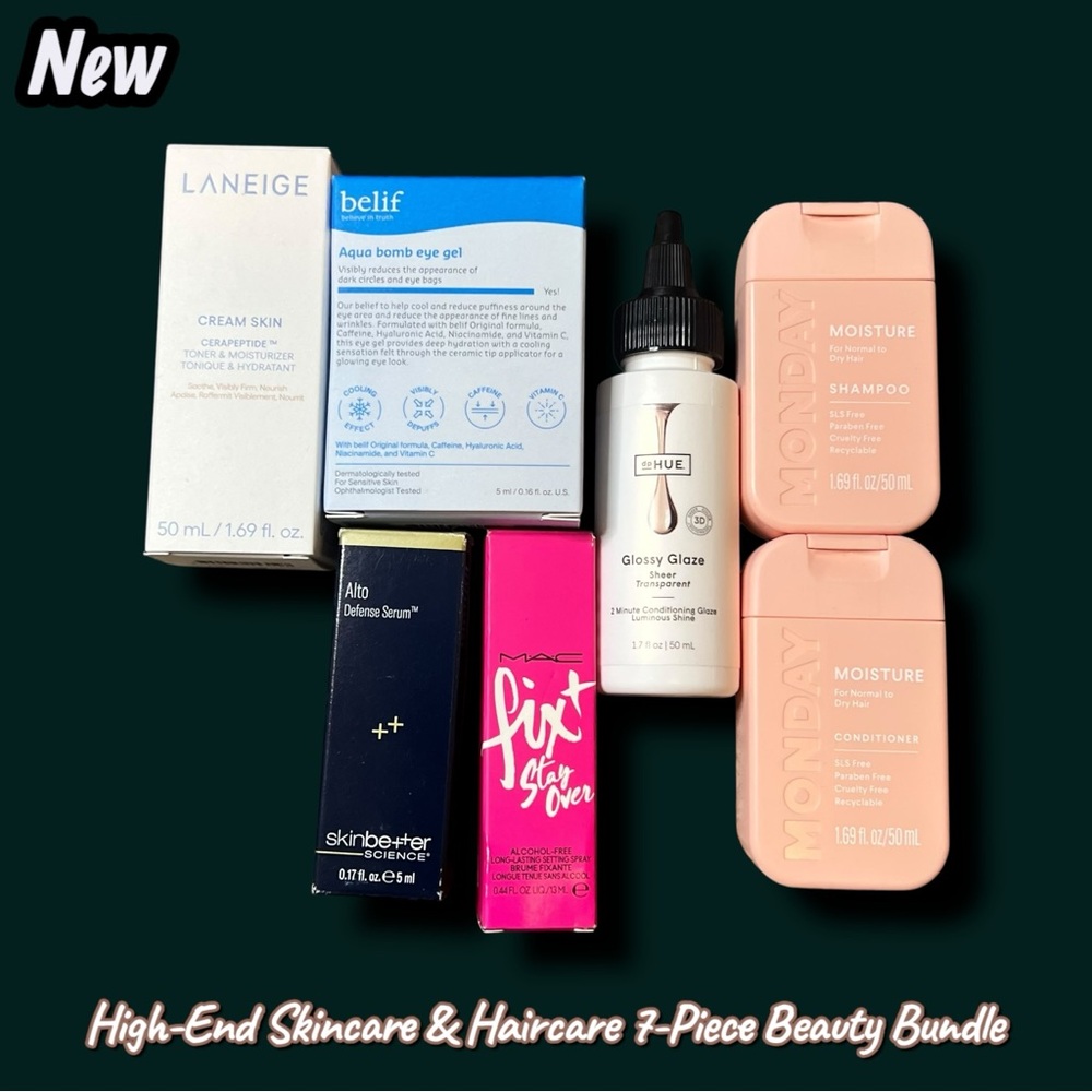 NEW High-End Skincare & Haircare 7-Piece Beauty Bundle –